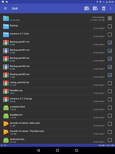 WinRAR Android İndir - ekran görüntüsü